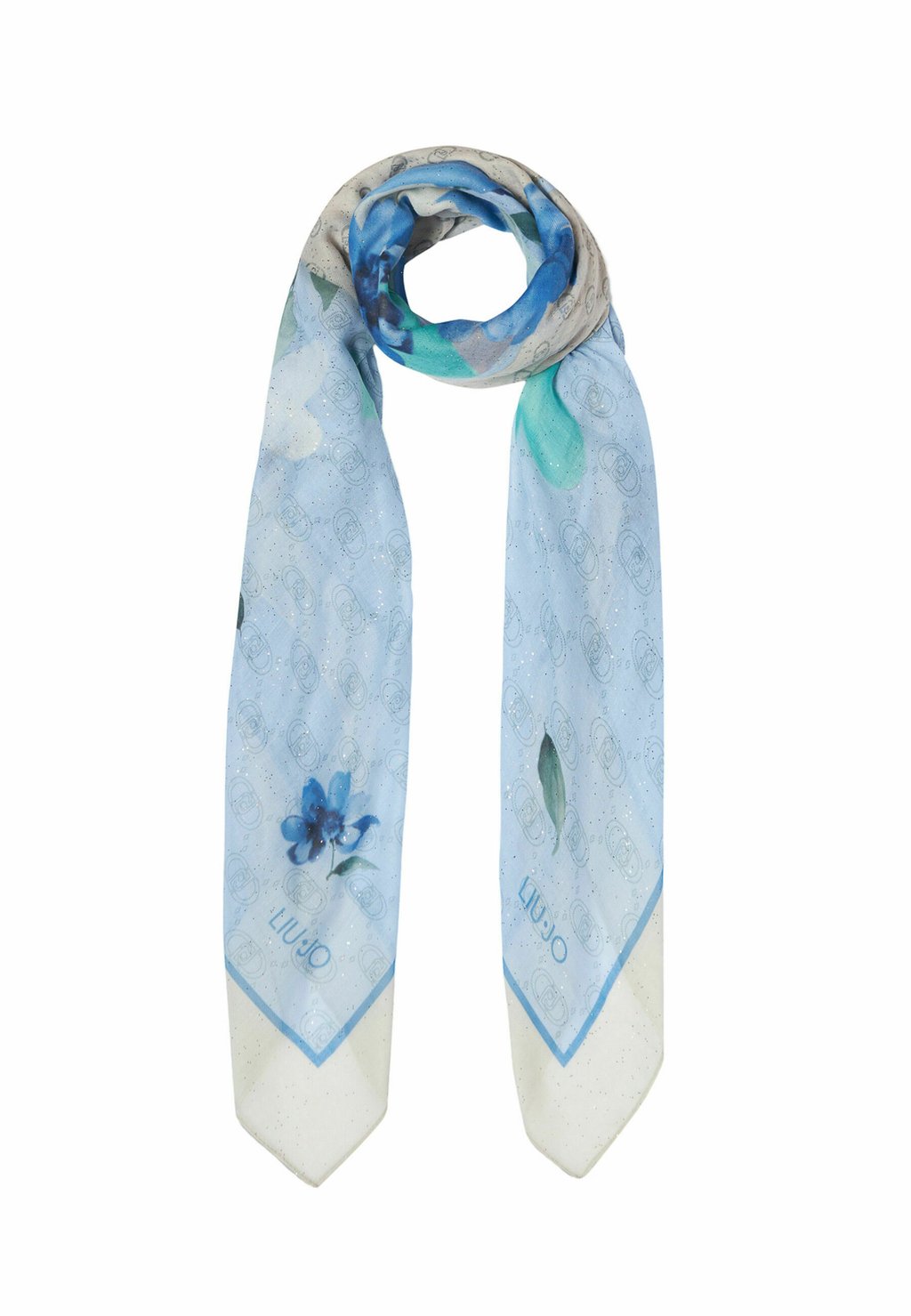 

Шарф BLUMENPRINT UND LOGO LIU JO, светло-голубой