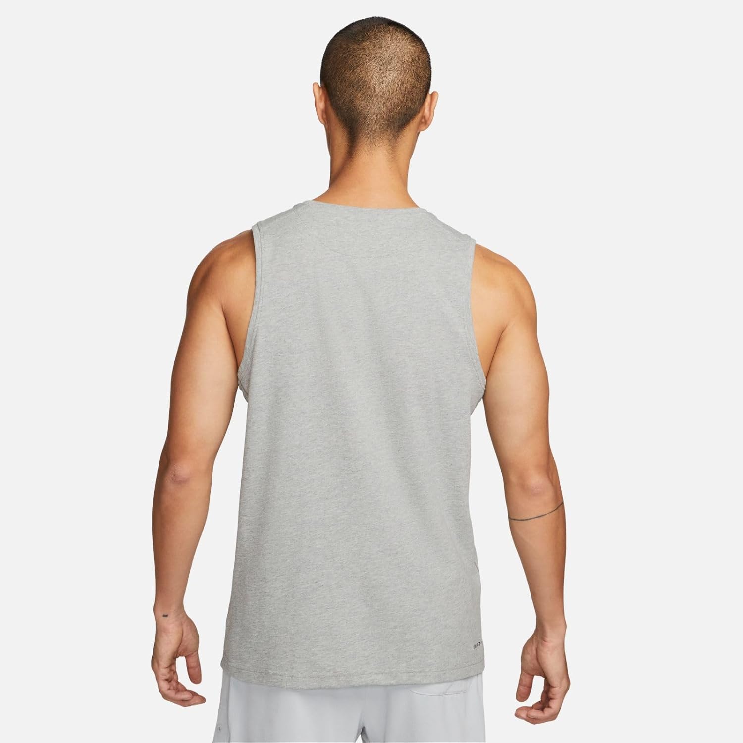 Мужская универсальная майка Nike Primary Dri-FIT (DV9833-097, цвет: темно-серый меланж/меланж/дымчато-серый) — фото 3