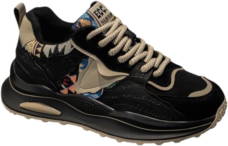 

Мужские спортивные кроссовки с мягкой подошвой для улицы - утолщенная внутренняя подкладка для тепла, легкие и подходящие для повседневной носки Clolinde, черный