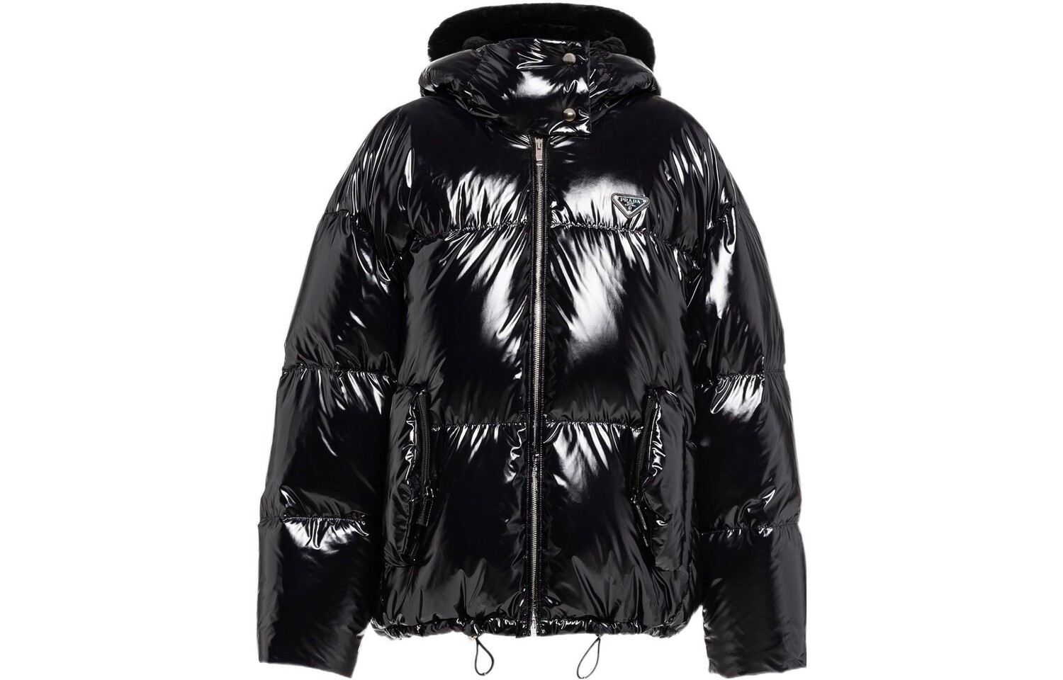 

Пуховик женский Prada на молнии, черный
