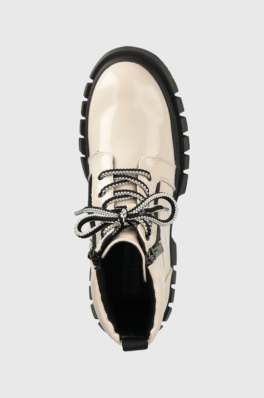 Женские ботинки Steve Madden лакированные на шнуровке, бежевый — фото 4