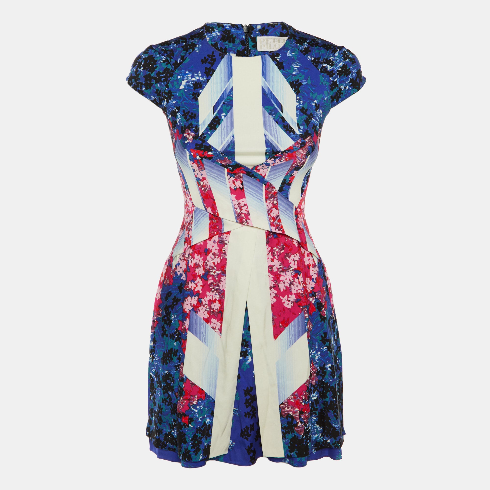 

Peter Pilotto Мини-платье Мира из шелка с абстрактным синим принтом от Питера Пилотто
