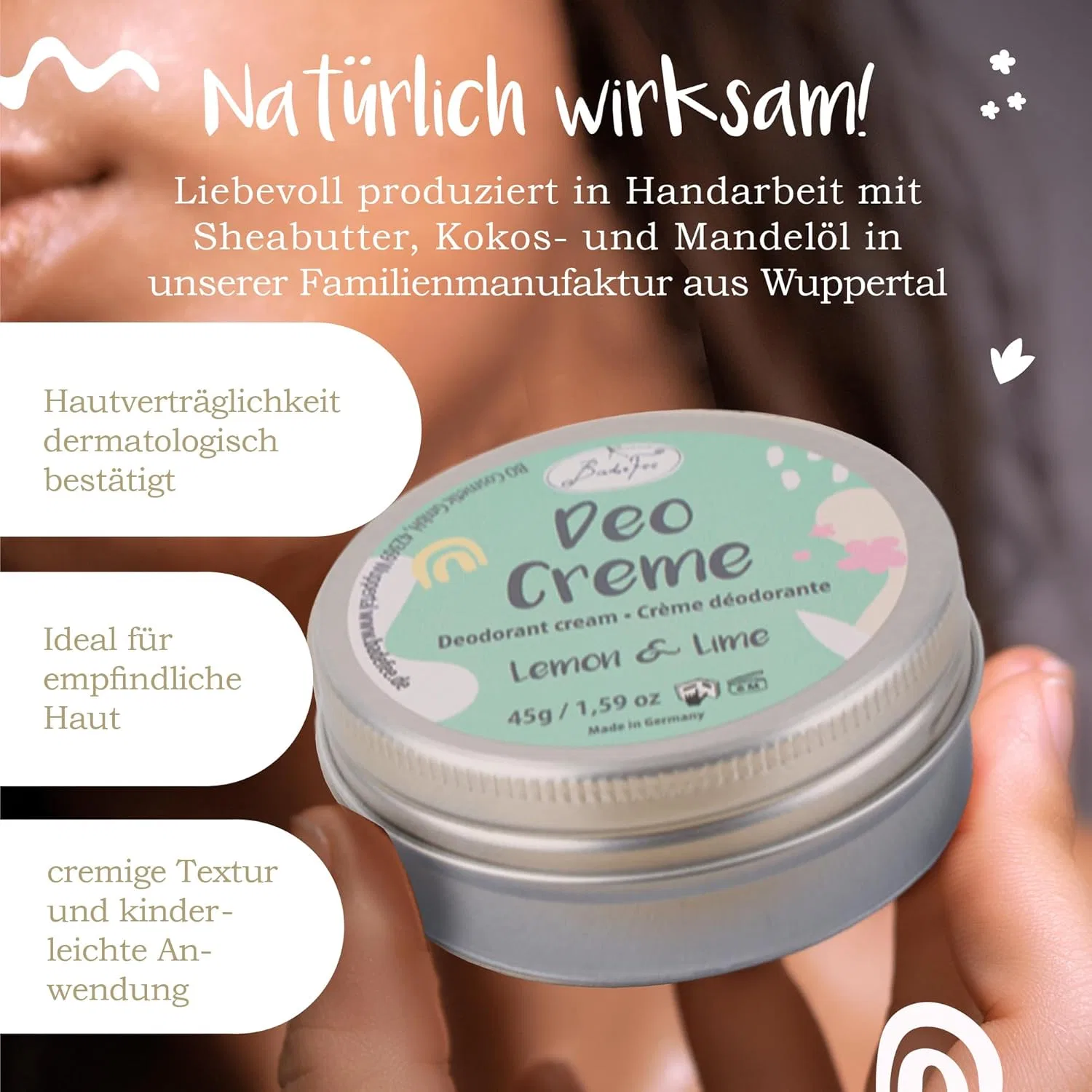 Веганский дезодорант-крем «Lemon & Lime» (цитрусовый аромат) от BadeFee Badefee — фото 3