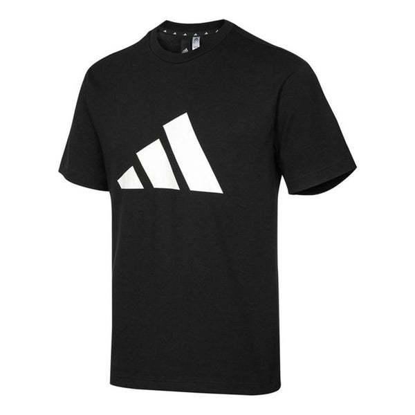 

Футболка m fi 3b tee contrasting colors logo sports round neck short sleeve black Adidas, черный