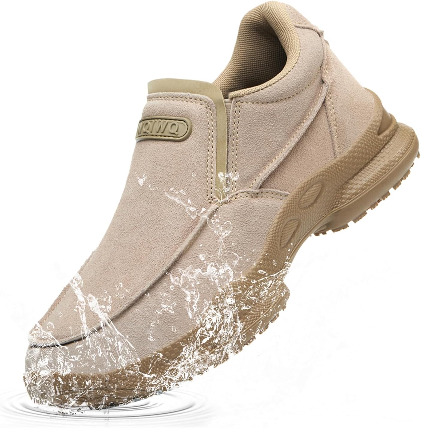 

Кроссовки WQIWQ для мужчин с противоскользящей подошвой, водонепроницаемые, без шнурков, для поваров, хаки