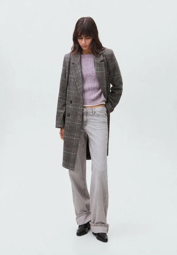 Пальто классическое подростковое Mango Kids, серый