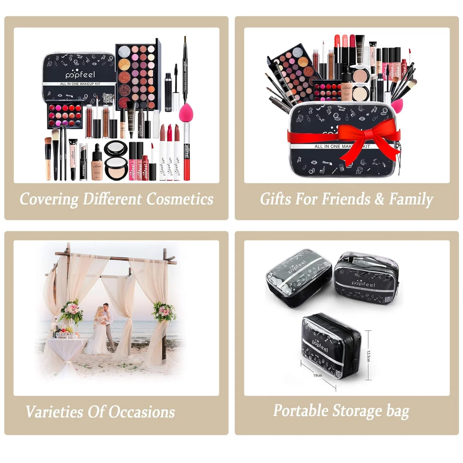 Набор косметики для девочек RoseFlower в дорожной сумке Roseflower, Makeup Set #28 - 28 Pieces — фото 4