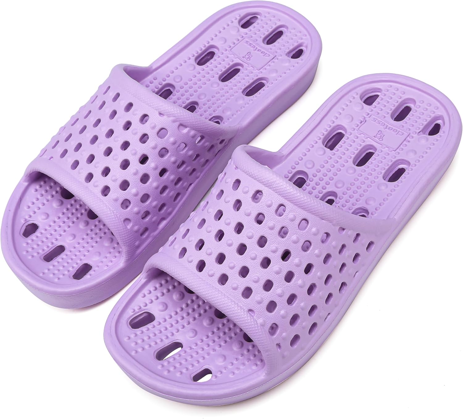 

Шлепанцы для душа clootess для мужчин и женщин с отверстиями, тапочки для ванной, сандалии для бассейна, спортзала, колледжа, общежития, противоскользящие, фиолетовый