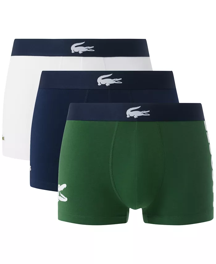 

Мужские трусы-боксеры Regular Fit с крупным логотипом Croc, 3 шт Lacoste, синий