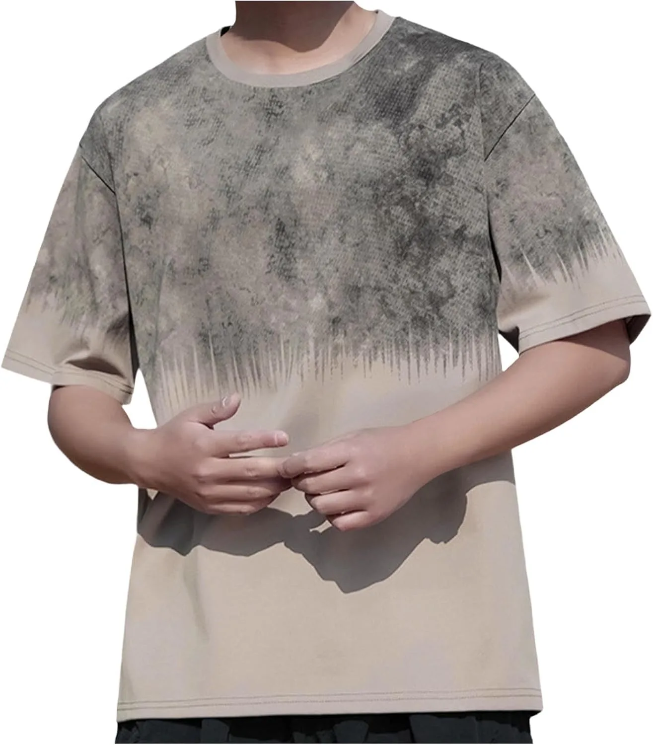 

Мужская футболка с тай-дай эффектом, оверсайз, градиент Xiaojmake