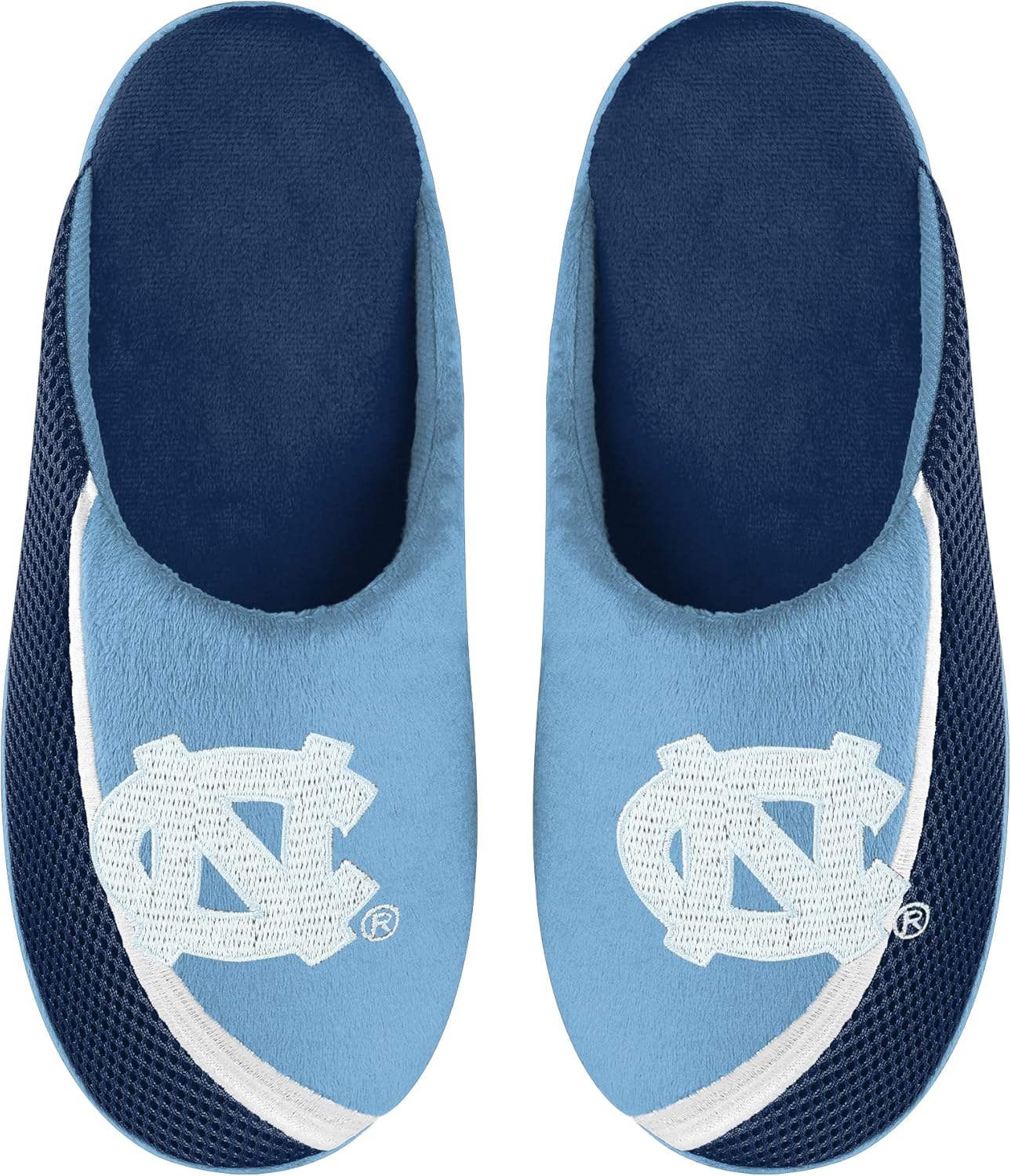 

Мужские тапочки FOCO NCAA 2022 с большим логотипом и цветной окантовкой, North Carolina Tar Heels