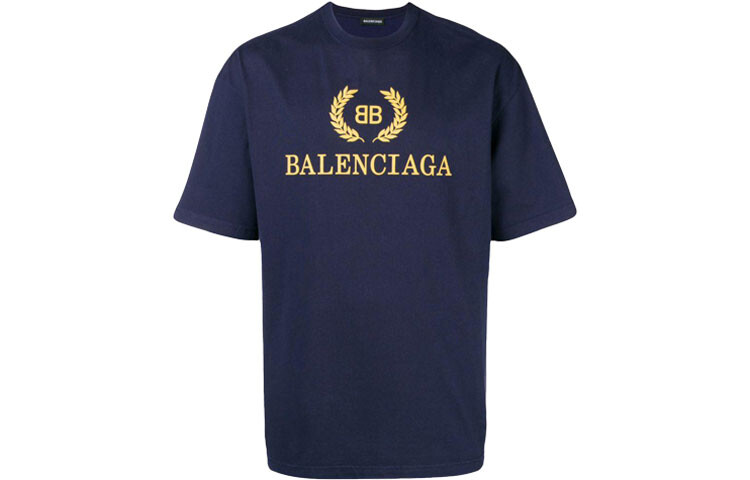 

Футболка мужская темно-синяя Balenciaga, синий