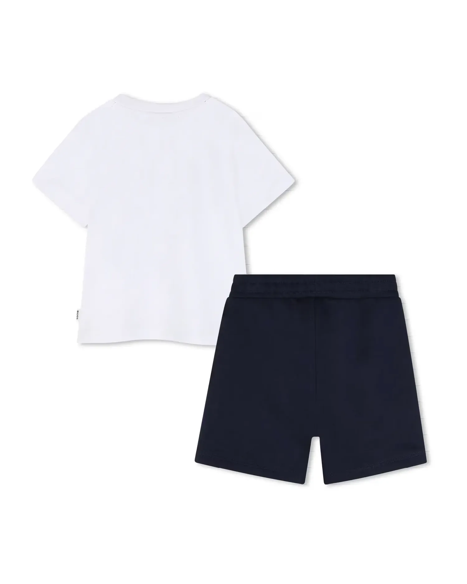 Комплект для мальчика с коротким рукавом с рисунком спереди из хлопка BOSS Kidswear, синий — фото 3