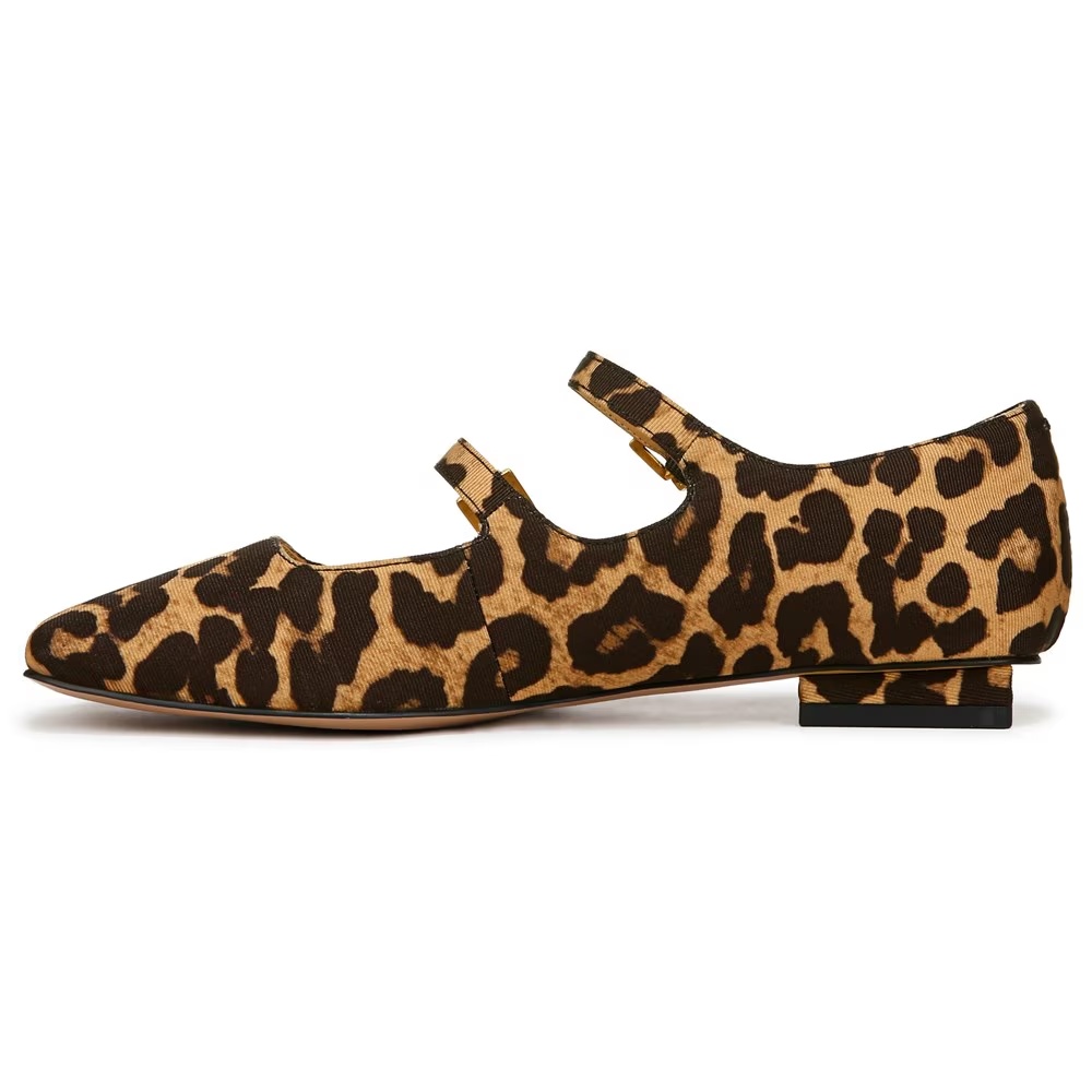 Туфли на плоской подошве с квадратным носком Tesoro Mary Jane от Franco Sarto, leopard/black — фото 4