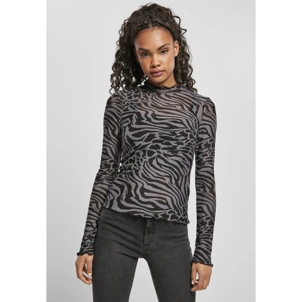 

Блуза Urban Classics Turtleneck Top Aop Mesh, серый
