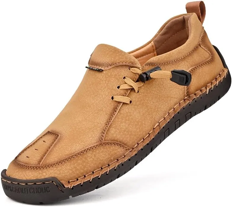 Мокасины мужские кожаные, Loafers, коричневый Hhhchpm