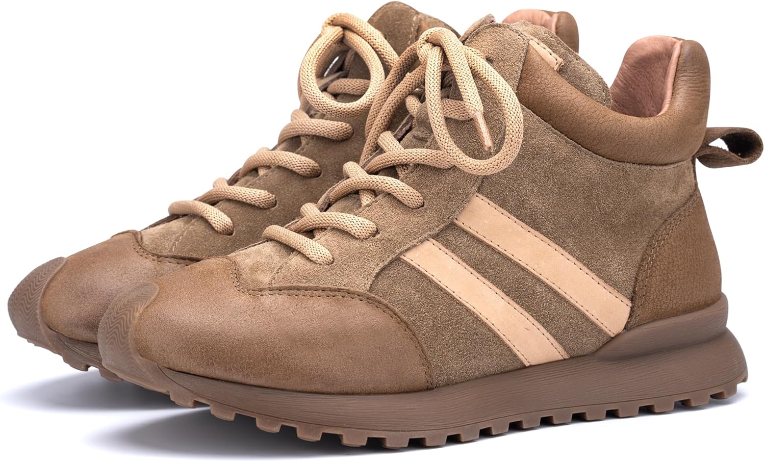 

Женские кроссовки для ходьбы, удобные беговые кроссовки для женщин, нескользящие спортивные кроссовки для тренажерного зала, дышащие, прочные, модные, из натуральной кожи, дизайн оксфордов с резиновыми шнурками Afrown, хаки