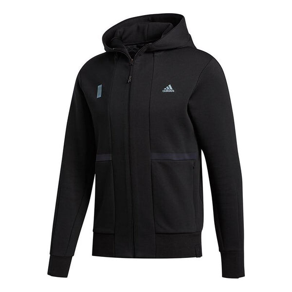 

Куртка adidas Wj Htt Solid Color hooded Zipper Woven Jacket Black, черный