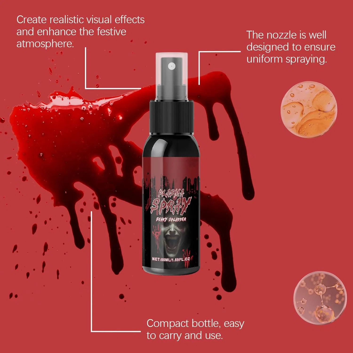 Спрей для грима Fake Blood, мультиколор, 1 шт — фото 4