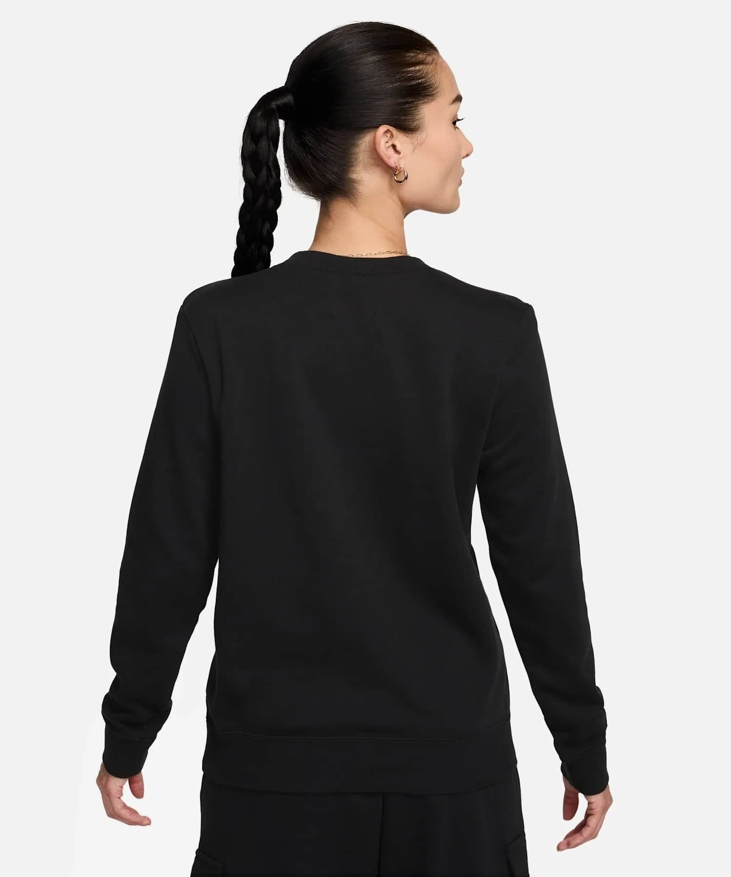 Женская толстовка Nike Sportswear Club Fleece с круглым вырезом DQ5474-010, черная. — фото 2