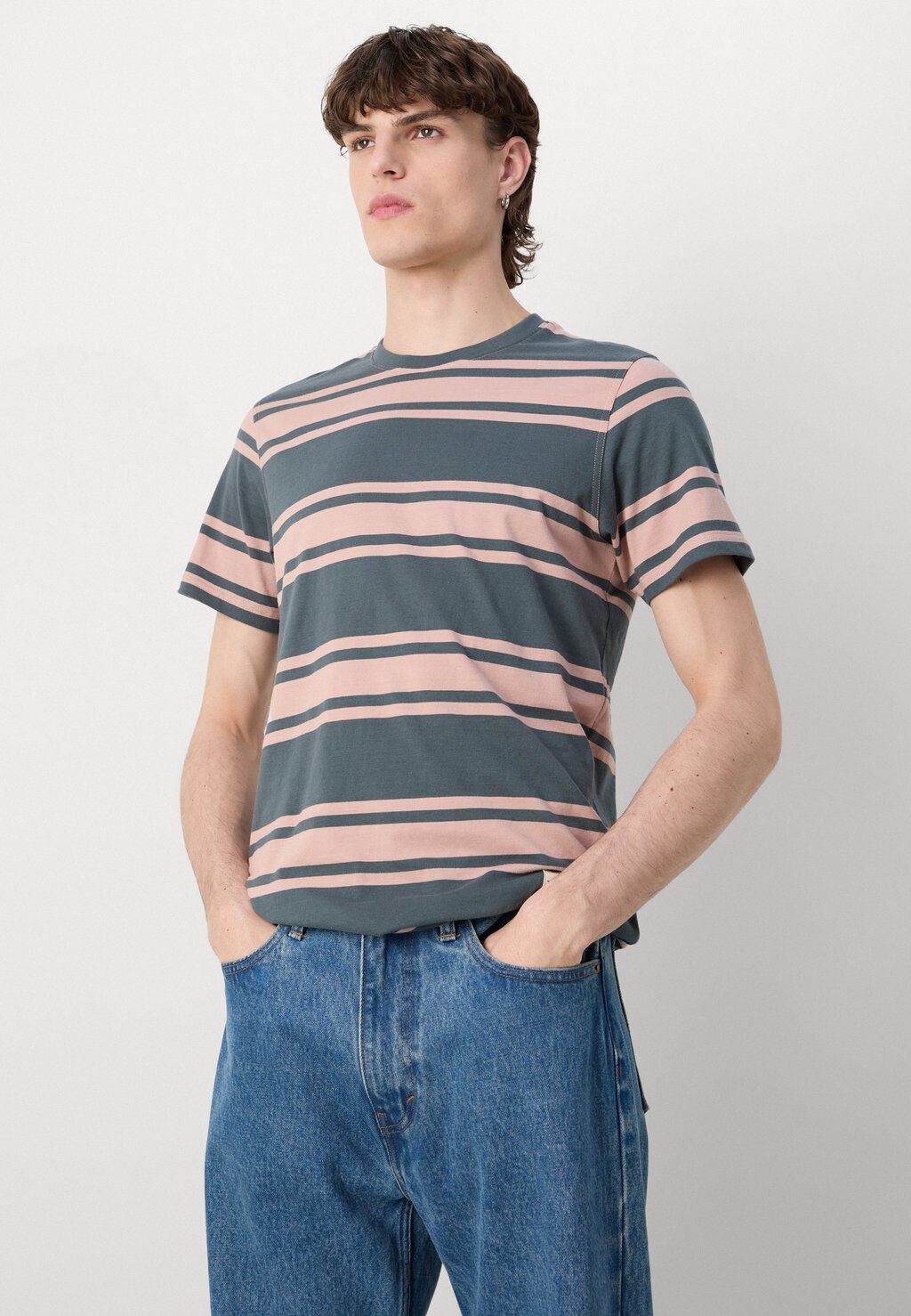 

Футболка с принтом Kilton Stripe Barbour, темно-грифельный