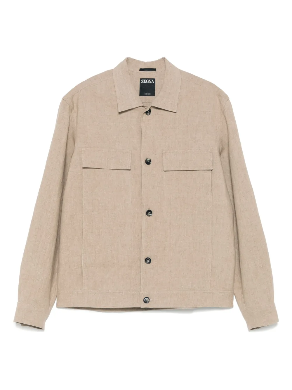 

Кожаная куртка-рубашка Zegna, нейтральный