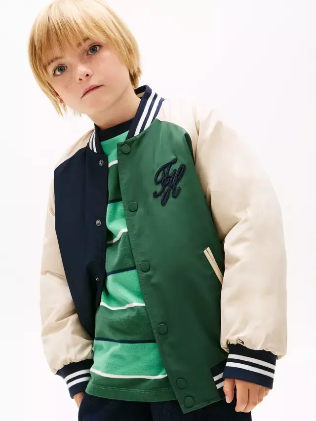 Детская куртка-бомбер с графическим логотипом, разноцветная Tommy Hilfiger
