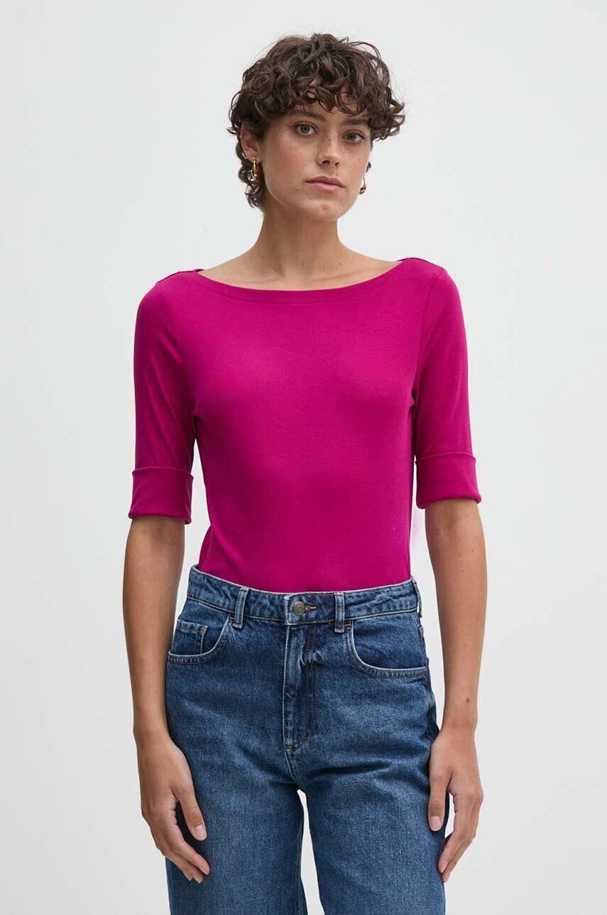 

Футболка Лорен Ральф Лорен Lauren Ralph Lauren, розовый