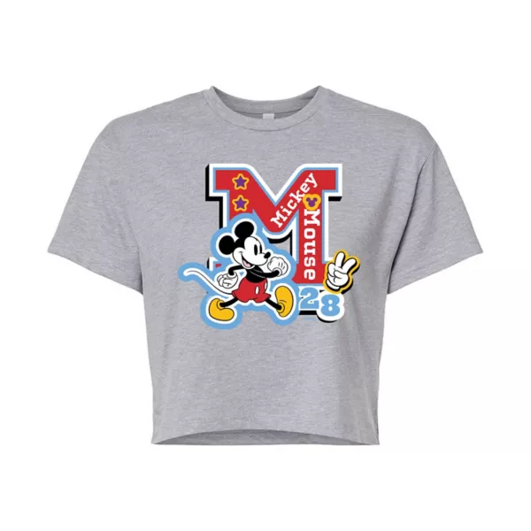 

Укороченная футболка с Микки Маусом для младших классов Disney, серый