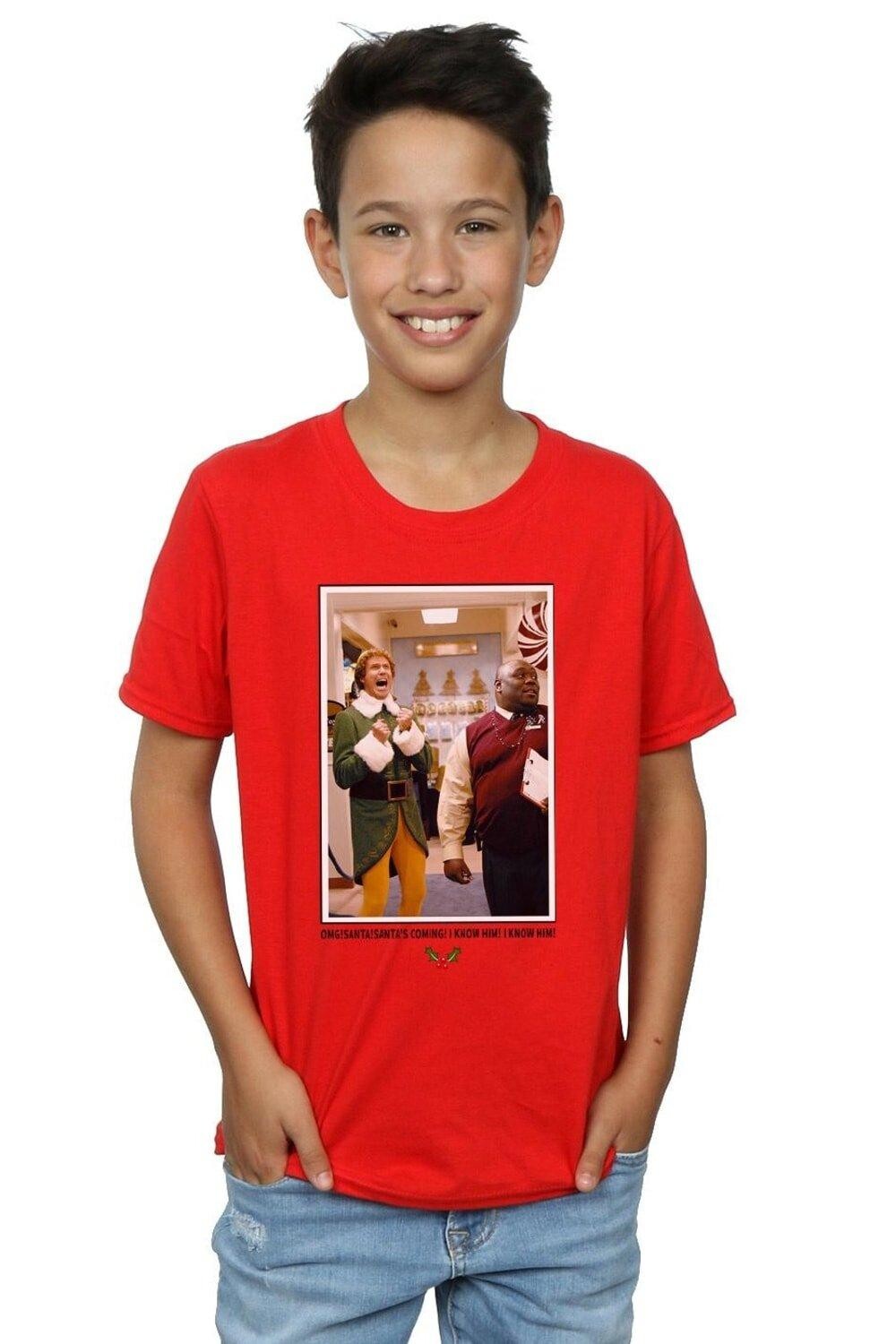 

Футболка OMG Santa с фотографией Elf, красный