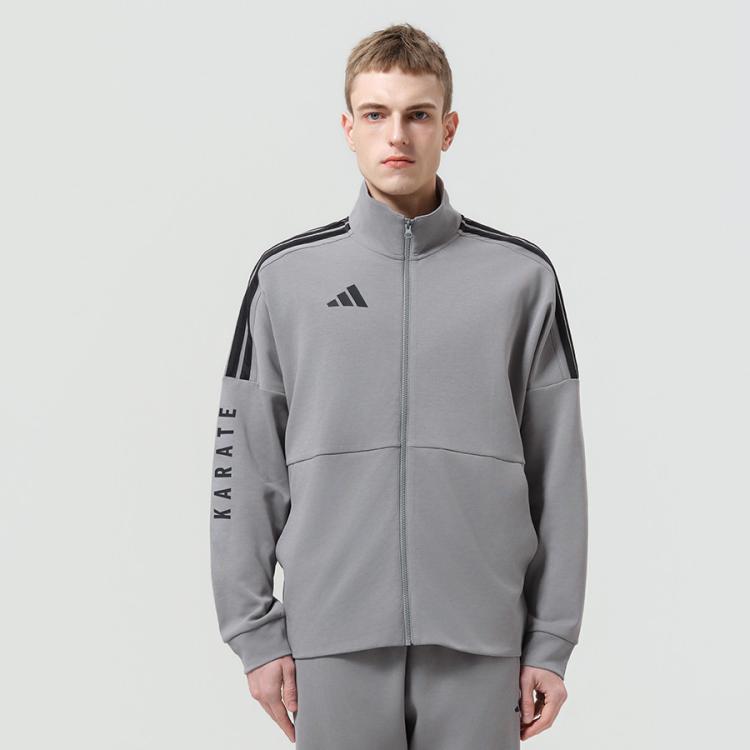 Adidas Куртка мужская Stand Collar Moderate Others серого цвета — фото 4