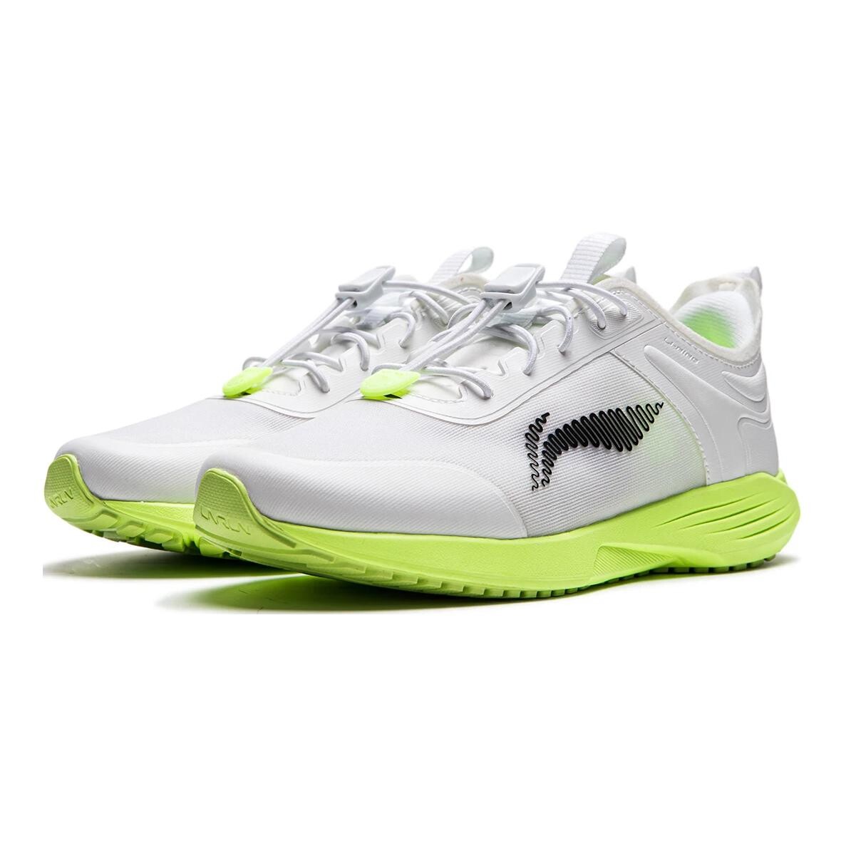 Le You Pre Kids Кроссовки детские низкие стандартные белые/флуоресцентные желто-зеленые Lining Young, зеленый — фото 3