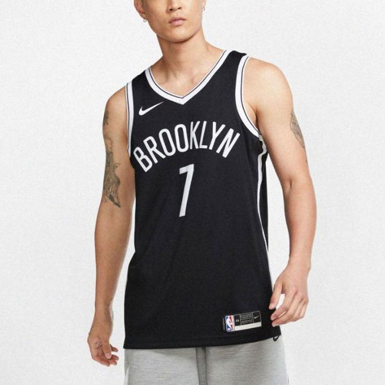 Баскетбольное джерси Nike NBA Sports Basketball Jersey/Vest SW Fan Edition Brooklyn Nets Durant No. 7 Black — фото 3