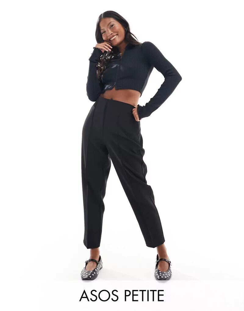

Черные брюки с отстрочкой ASOS Petite