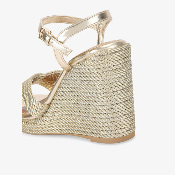 Босоножки Kg Kurt Geiger Phoebe на клиновидной подошве золотой — фото 3