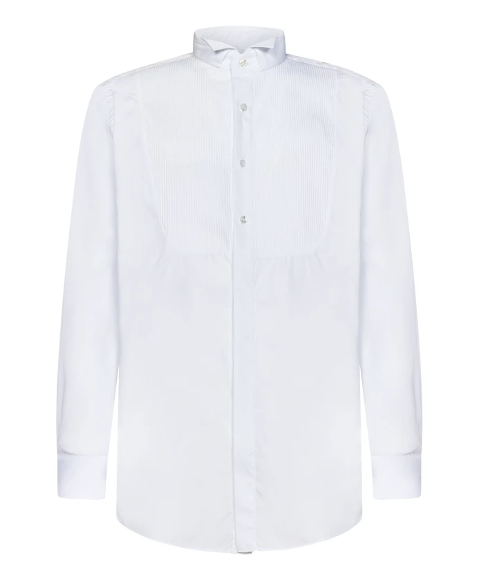 

Хлопковая рубашка с цветочными пуговицами Lardini, белый