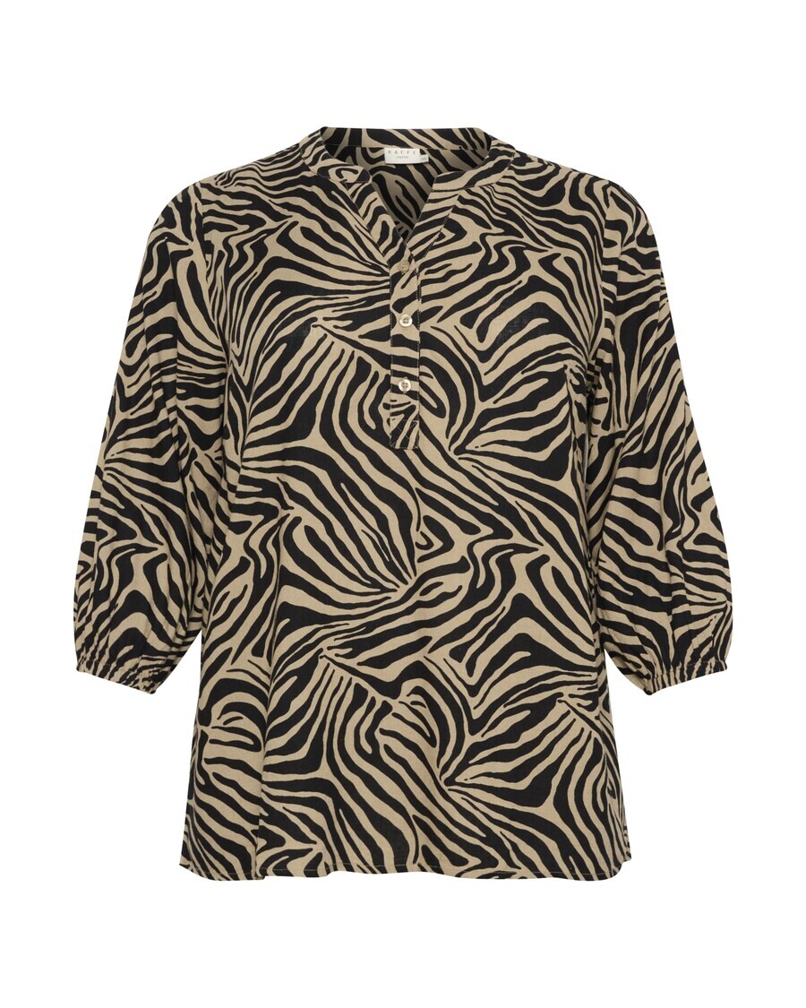 

Блузка с коротким рукавом KAFFE CURVE Blouse Mille, темно-бежевый