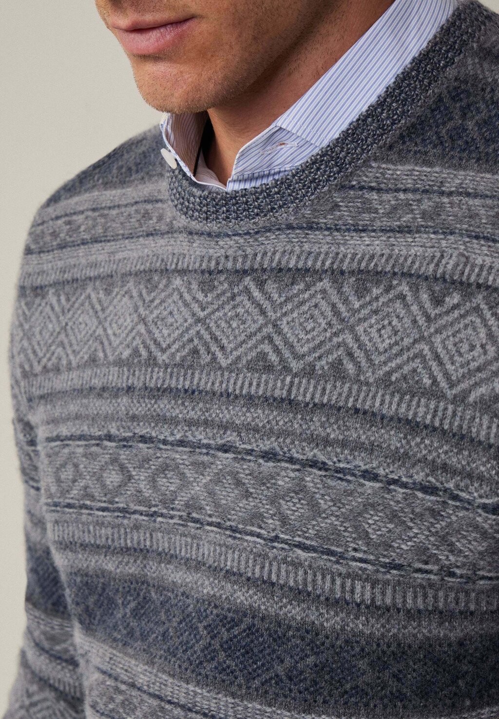 

Джемпер FAIRISLE CREW Hackett London, серый
