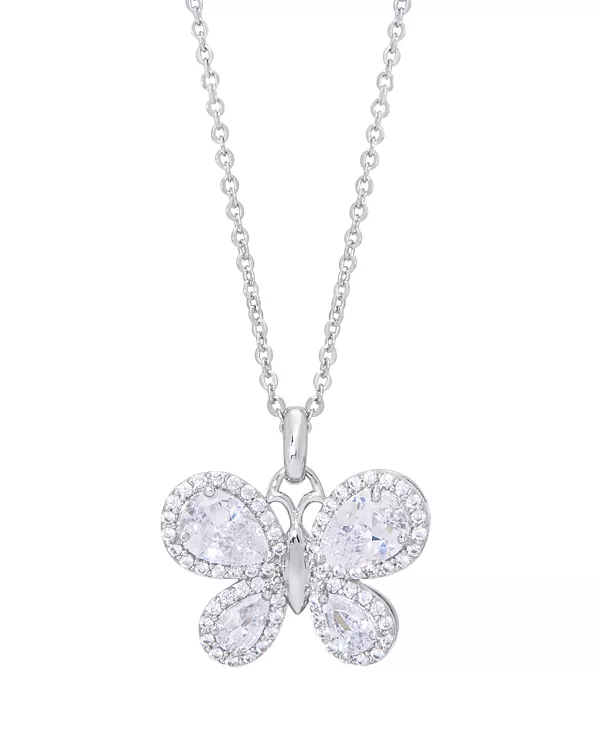 

Кулон в виде бабочки из кубического циркония, 18 дюймов, серебряная пластина Macy'S, silver