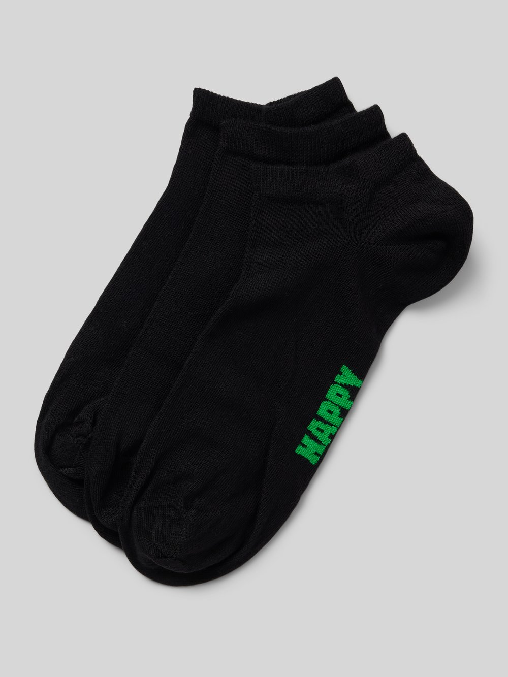 

Носки-кроссовки с этикеткой, модель «Solid», в упаковке 3 шт Happy Socks, черный