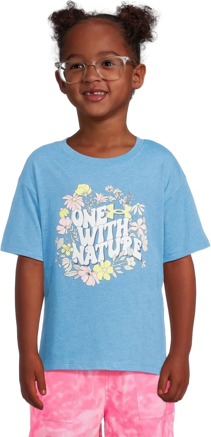 Футболка для девочек с коротким рукавом Under Armour, Outdoor Collection, Blue Nature One
