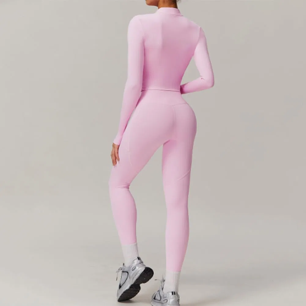 Спортивный костюм с лонгсливом и леггинсами, Pink — фото 2