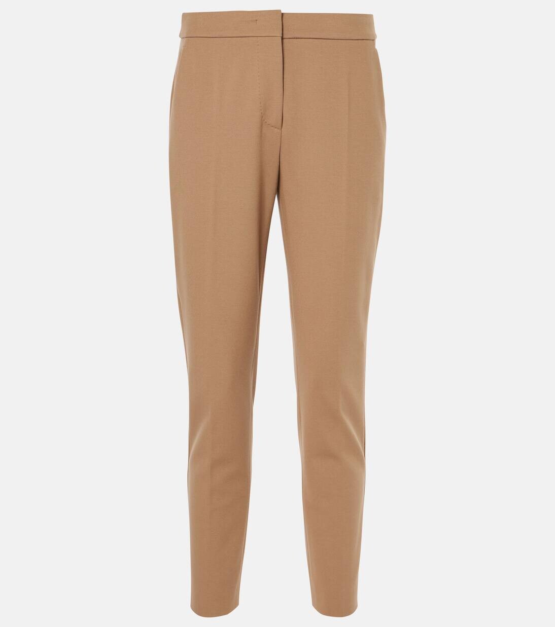

Укороченные узкие брюки из джерси Pegno Max Mara, цвет diano scuro