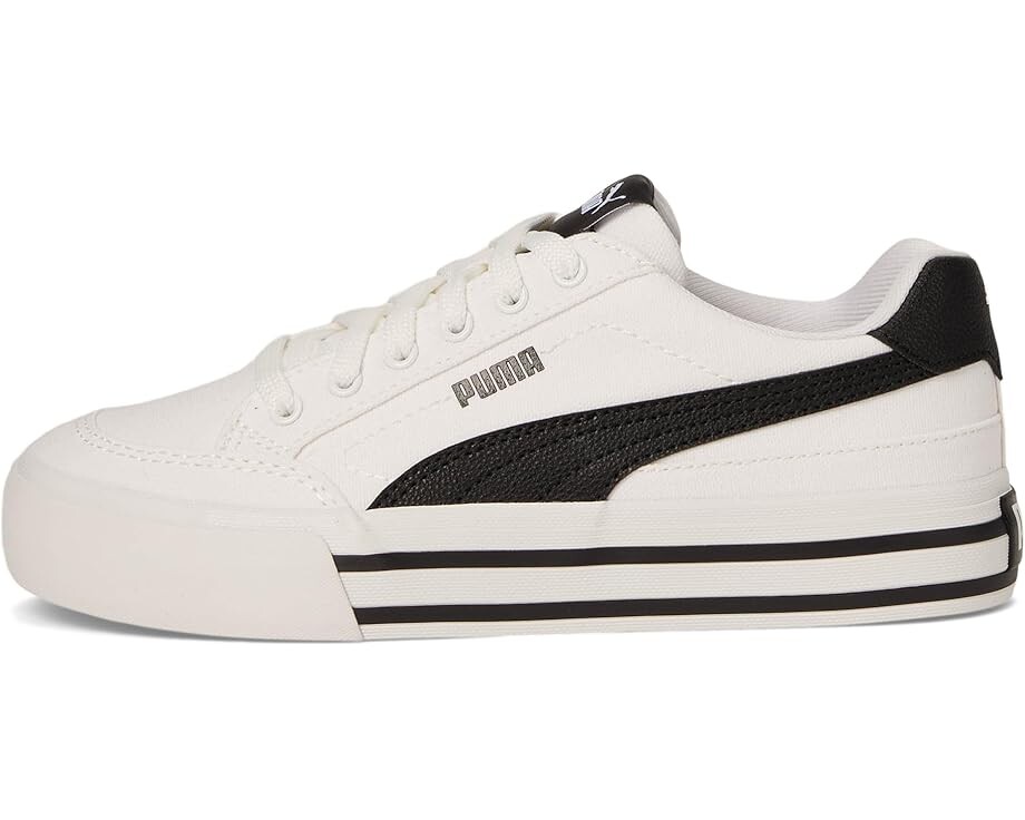 Кроссовки PUMA Kids Puma Kids Court Classic Vulc Faux Suede Sneakers, цвет Puma White/Puma Black — фото 4