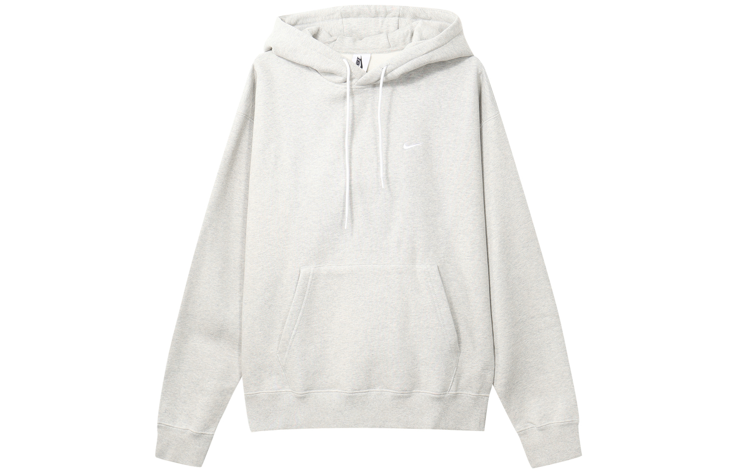 Флисовая толстовка с капюшоном Solo Swoosh Asia Sizing Nike, серо-белая — фото 2