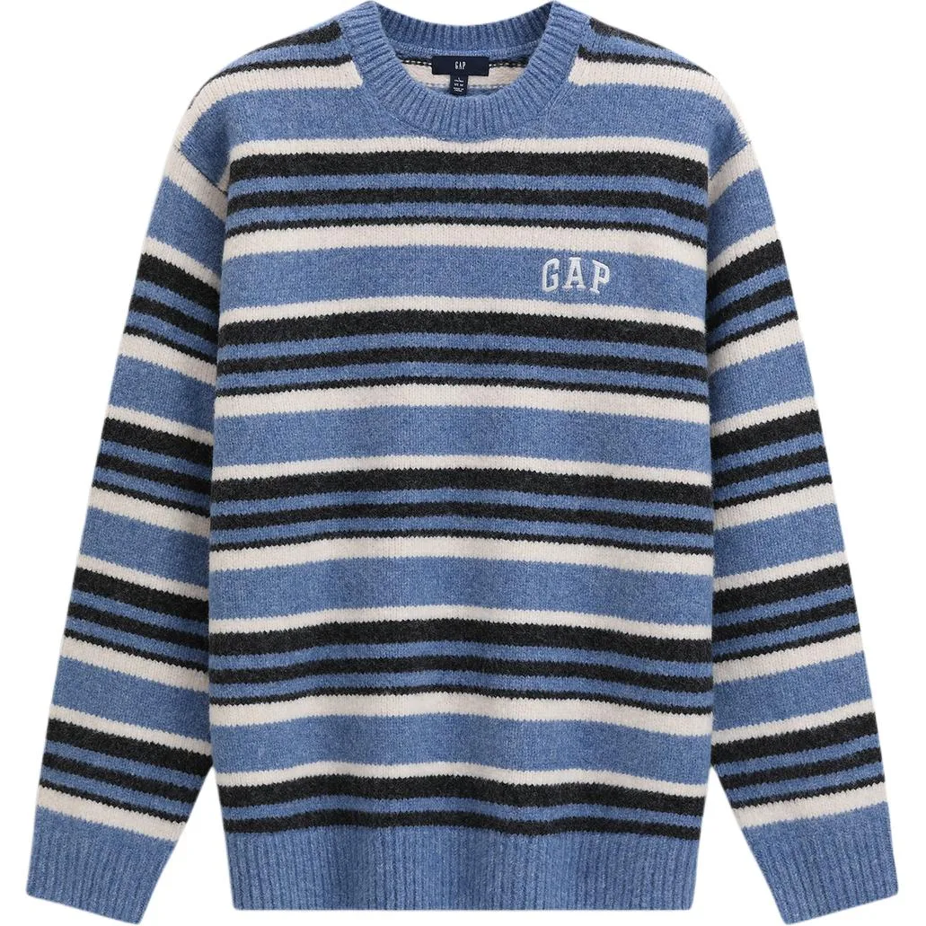 Трикотажный свитер с круглым вырезом GAP, Dark Red Stripes — фото 4