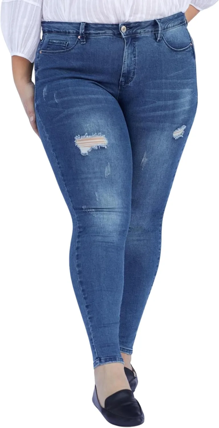 

Royalty for Me Women's Plus Size High Rise Skinny Jeans