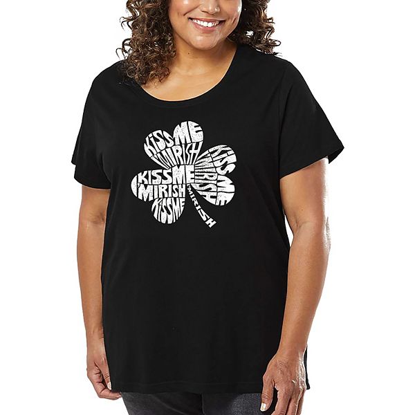 

Футболка с принтом для женщин plus size - kiss me i'm irish La Pop Art, Black, Черный, Футболка с принтом для женщин plus size - kiss me i'm irish La Pop Art, Black