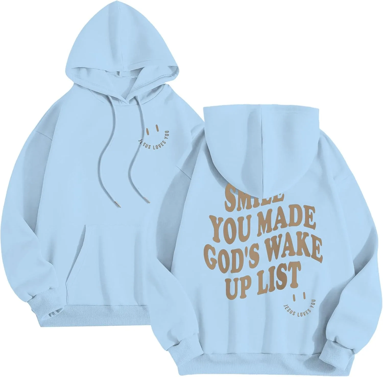 

Толстовка с капюшоном Fleece Letter Print, мешковатая, с карманами