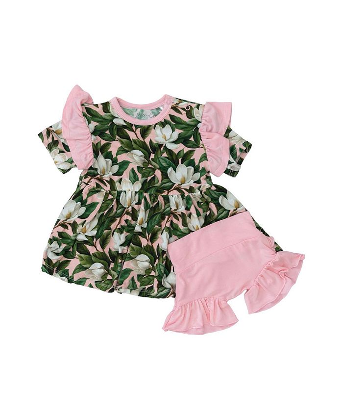 

Комплект для девочек Magnolia Bamboo Peplum + Bummie - Baby Laree + Co, зеленый